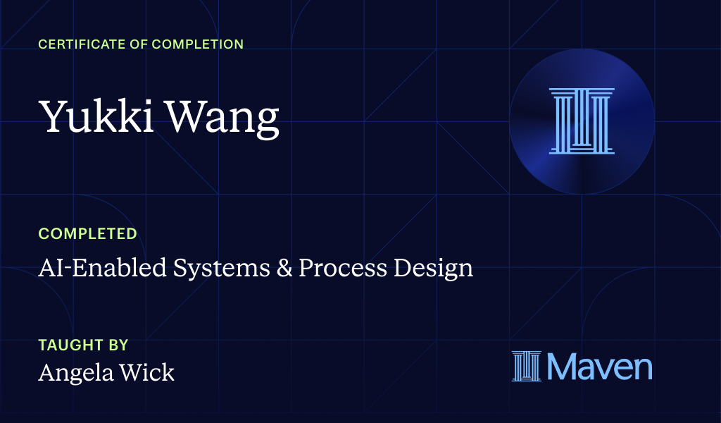 Certificate for AI-Enabled Systems & Process Design