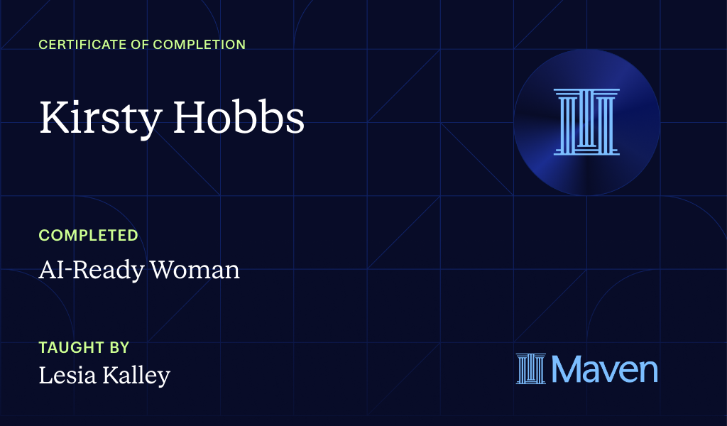 Certificate for AI-Ready Woman
