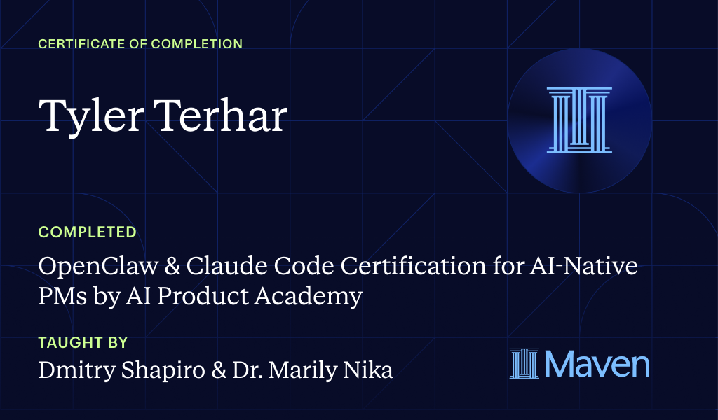 Certificate for OpenClaw & Claude Code Certification for AI-Native PMs by AI Product Academy