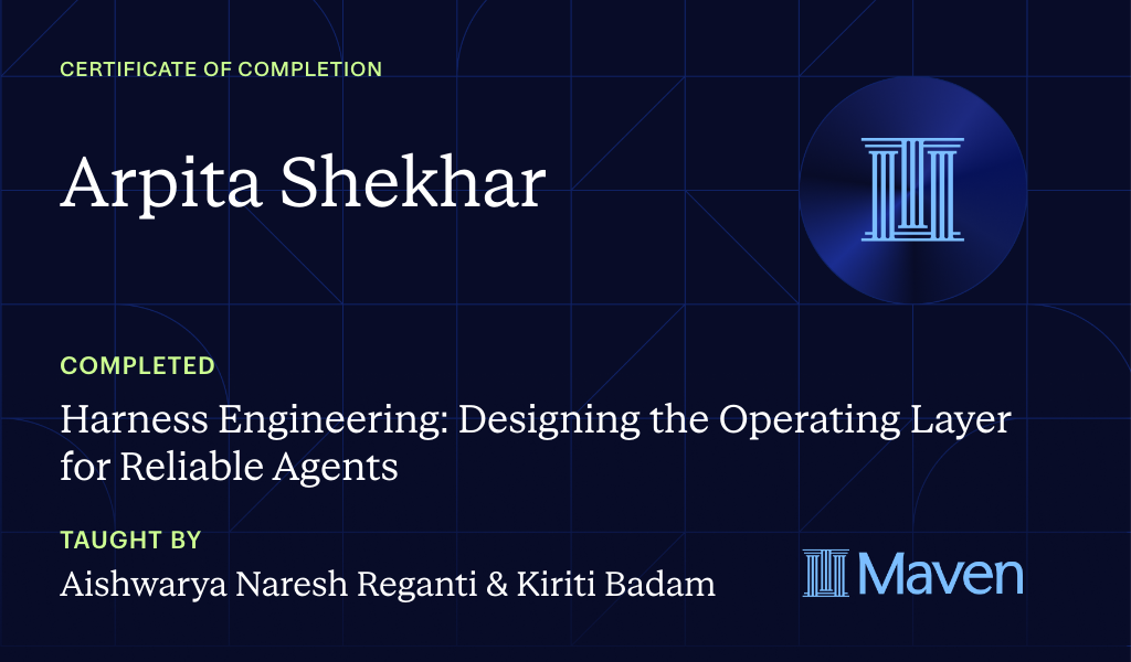 Certificate for Harness Engineering: Designing the Operating Layer for Reliable Agents