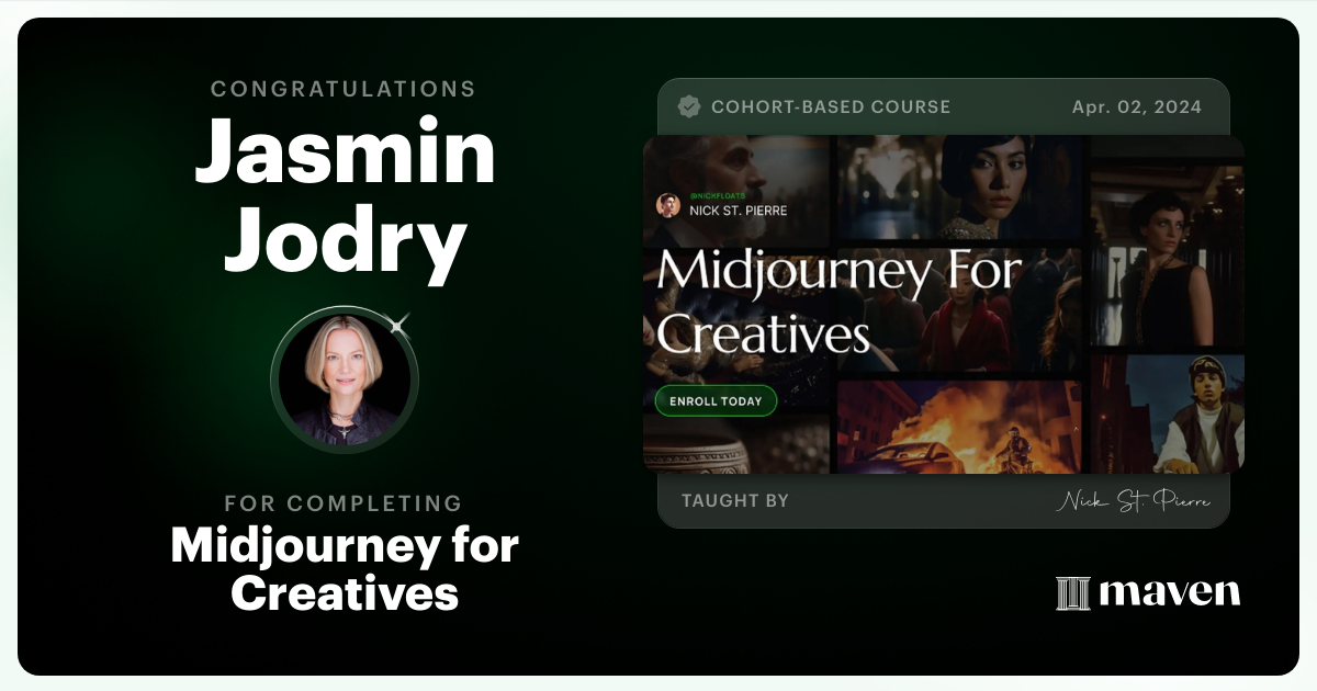Certificate of Completion for Midjourney for Creatives