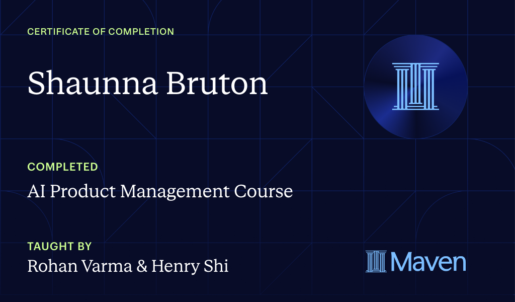 Certificate for AI Product Management Course