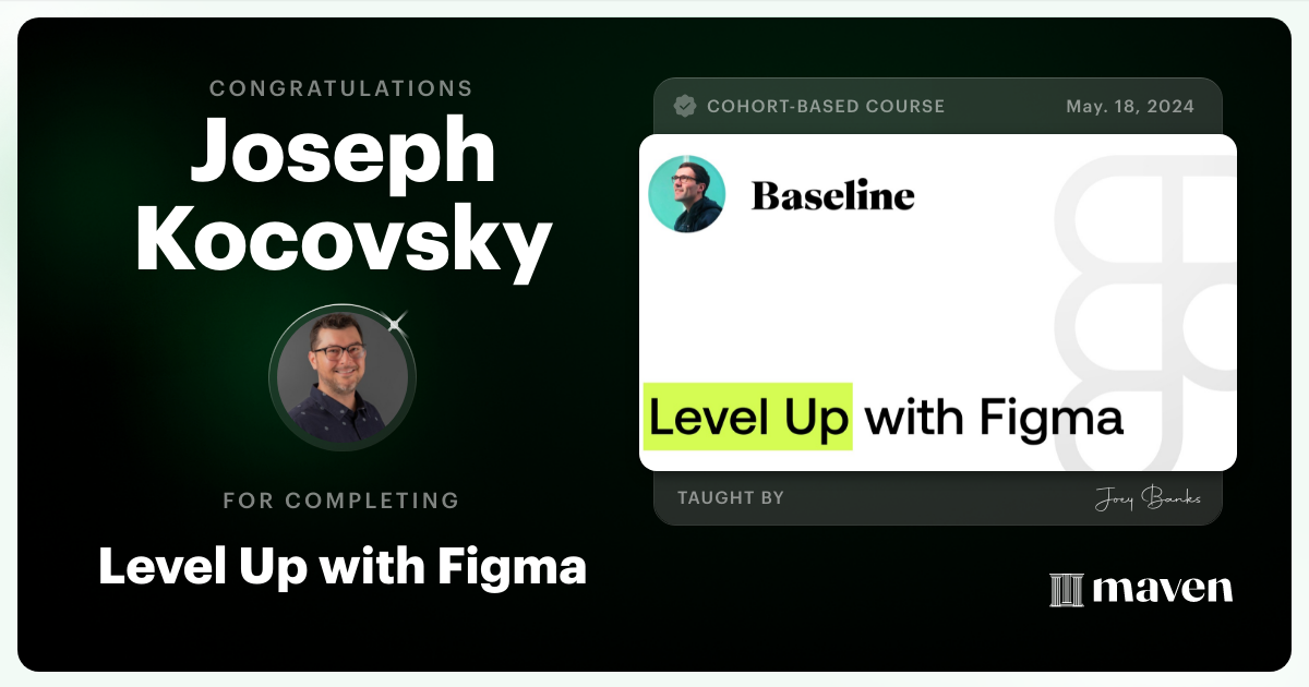 Certificate of Completion for Level Up with Figma
