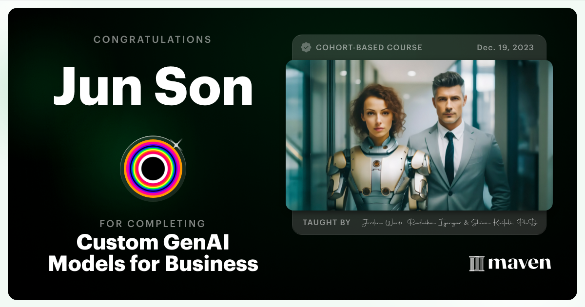 Certificate of Completion for Custom GenAI Models for Business
