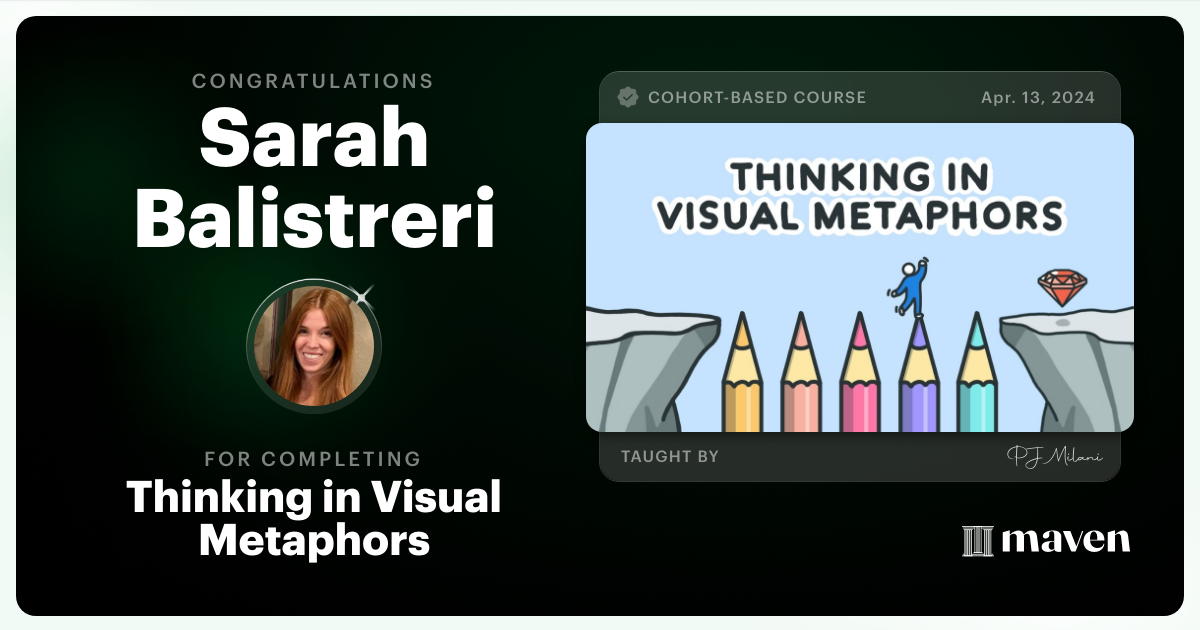 Certificate of Completion for Thinking in Visual Metaphors