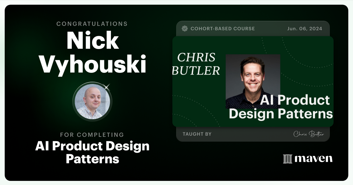 Certificate of Completion for AI Product Design Patterns