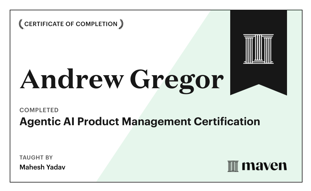 Certificate for Agentic AI Product Management Certification using Claude Code