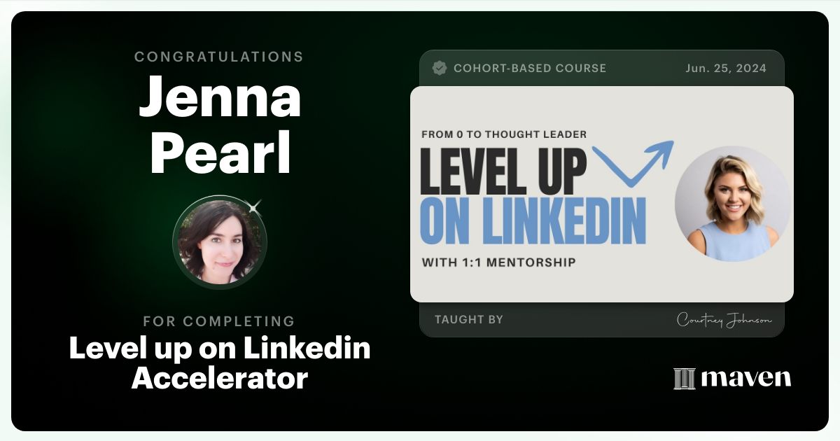 Certificate of Completion for Level up on Linkedin Accelerator