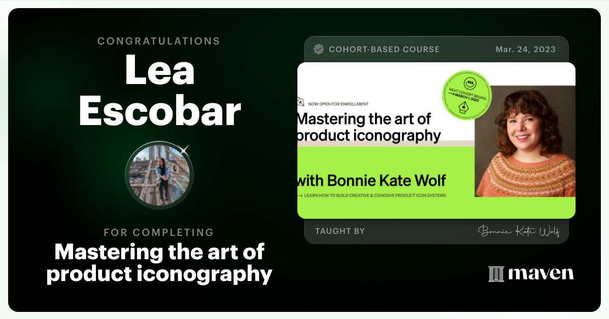 Certificate of Completion for Mastering the art of product iconography