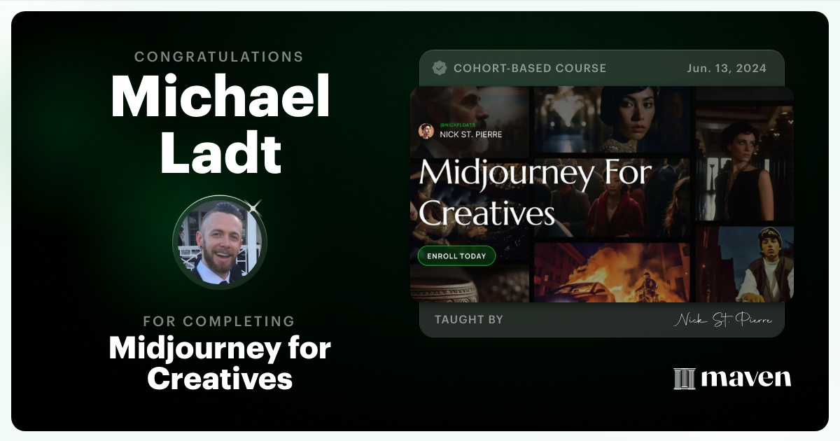 Certificate of Completion for Midjourney for Creatives