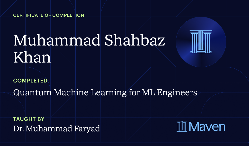Certificate for Become a Quantum ML Engineer: Build and Run Models on Real IBM Quantum Computers