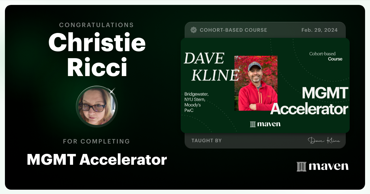 Certificate of Completion for MGMT Accelerator: AI-Enhanced Leadership