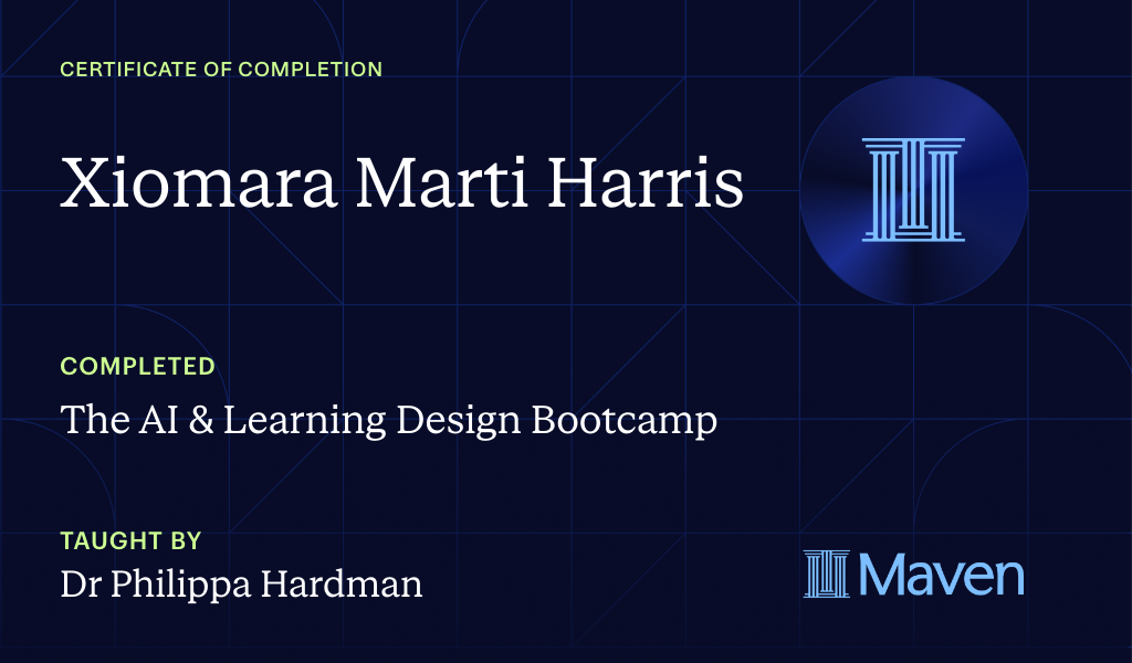 Certificate for The AI Bootcamp for L&D