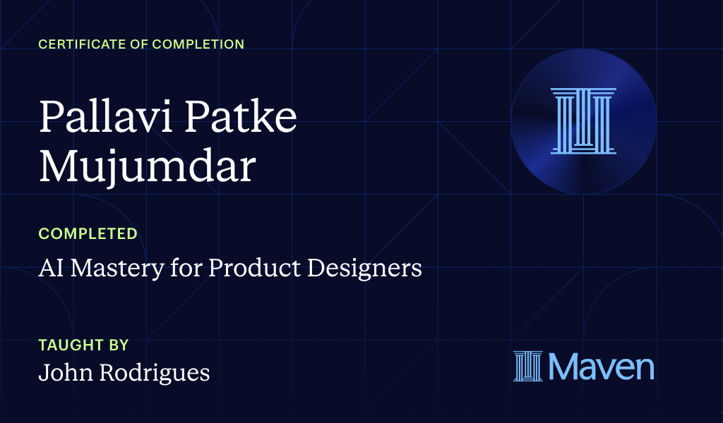 Certificate for Advanced AI Prototyping for Designers