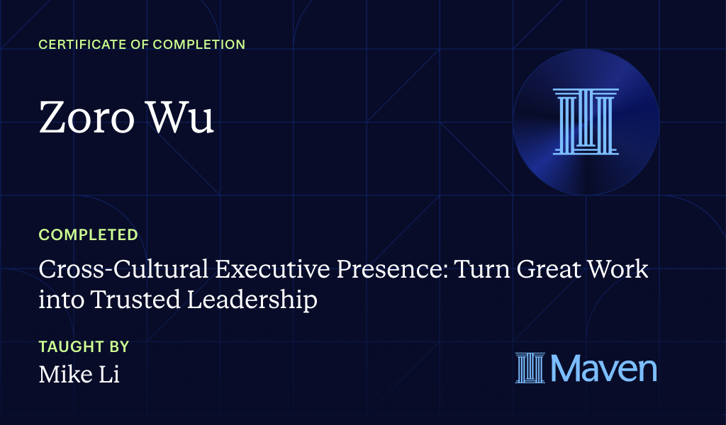 Certificate for Cross-Cultural Executive Presence: Turn Great Work into Trusted Leadership
