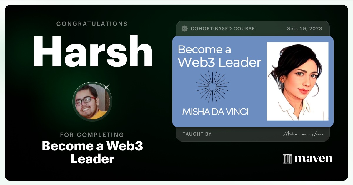 Certificate of Completion for Become a Web3 x AI Leader