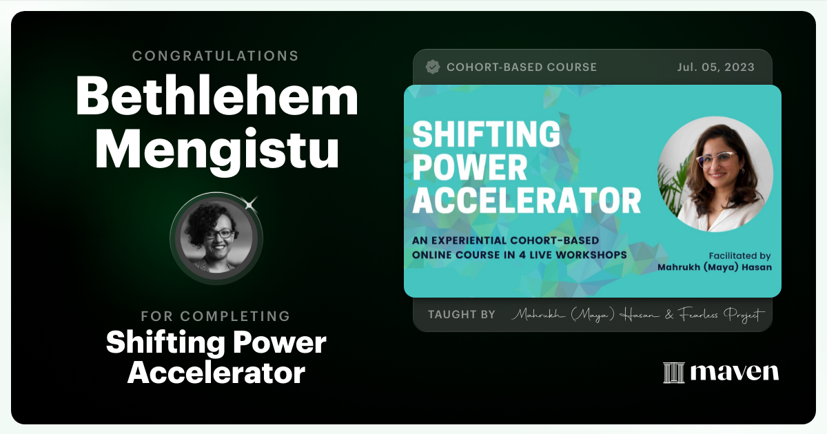 Certificate of Completion for Shifting Power Accelerator