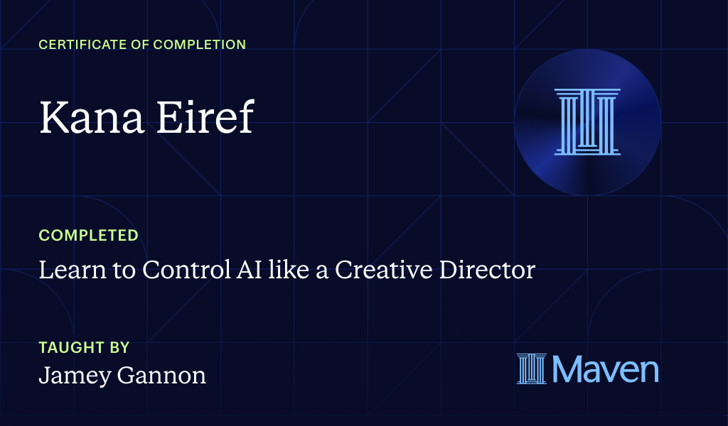 Certificate for Learn to Control AI like a Creative Director