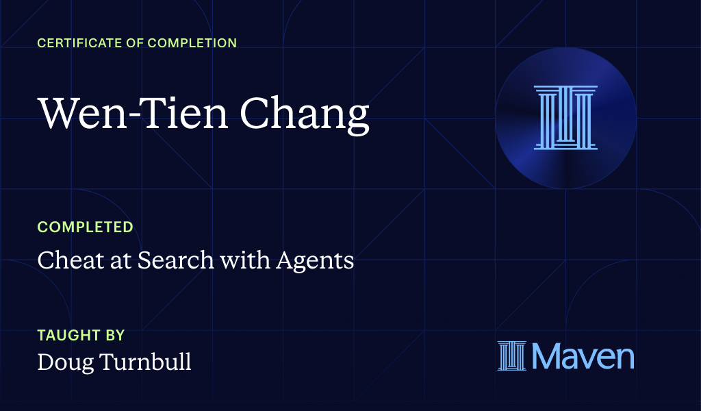 Certificate for Cheat at Search with Agents