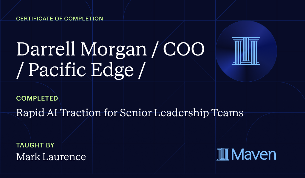 Certificate for Rapid AI Traction for Senior Leadership Teams