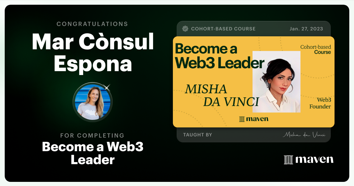 Certificate of Completion for Become a Web3 x AI Leader