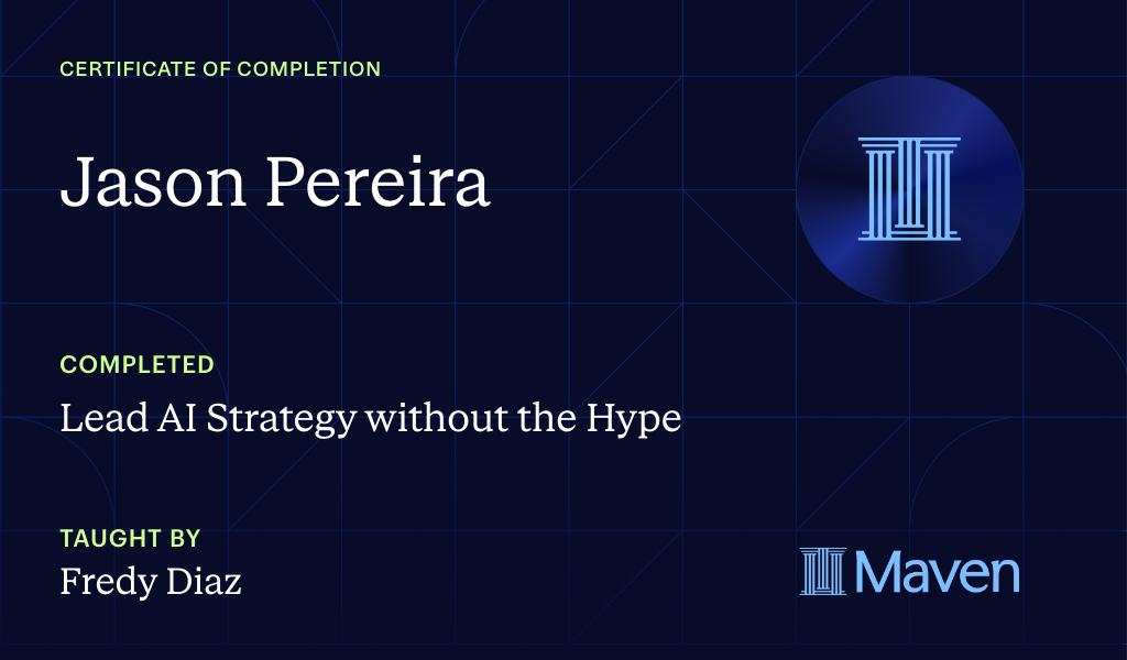Certificate for Lead AI Strategy without the Hype
