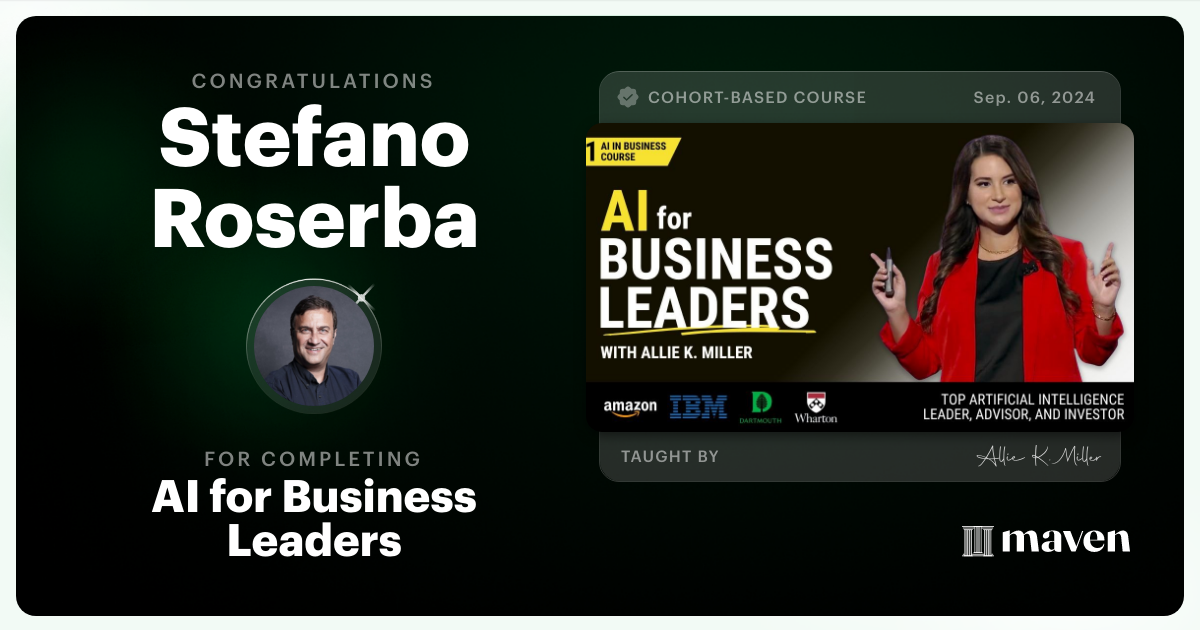 Certificate of Completion for AI for Business Leaders