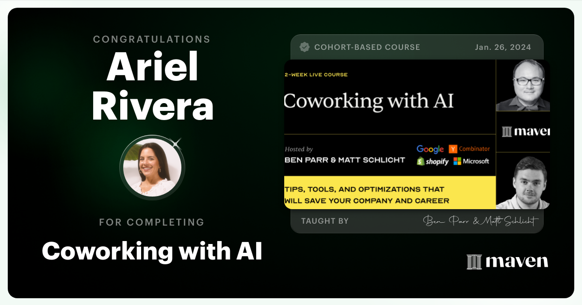 Certificate of Completion for Coworking with AI