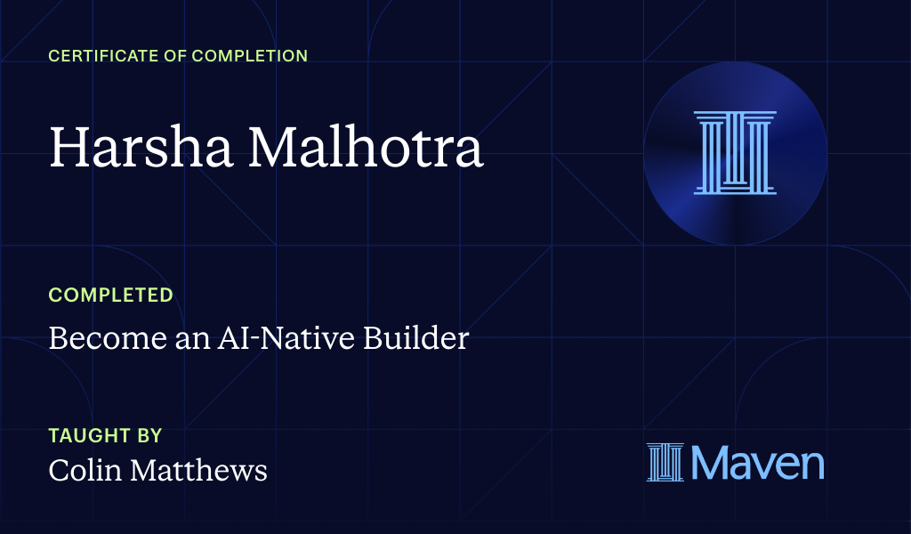 Certificate for Become an AI-Native Builder