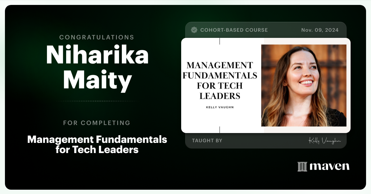 Certificate of Completion for Engineering Leadership in the AI Era