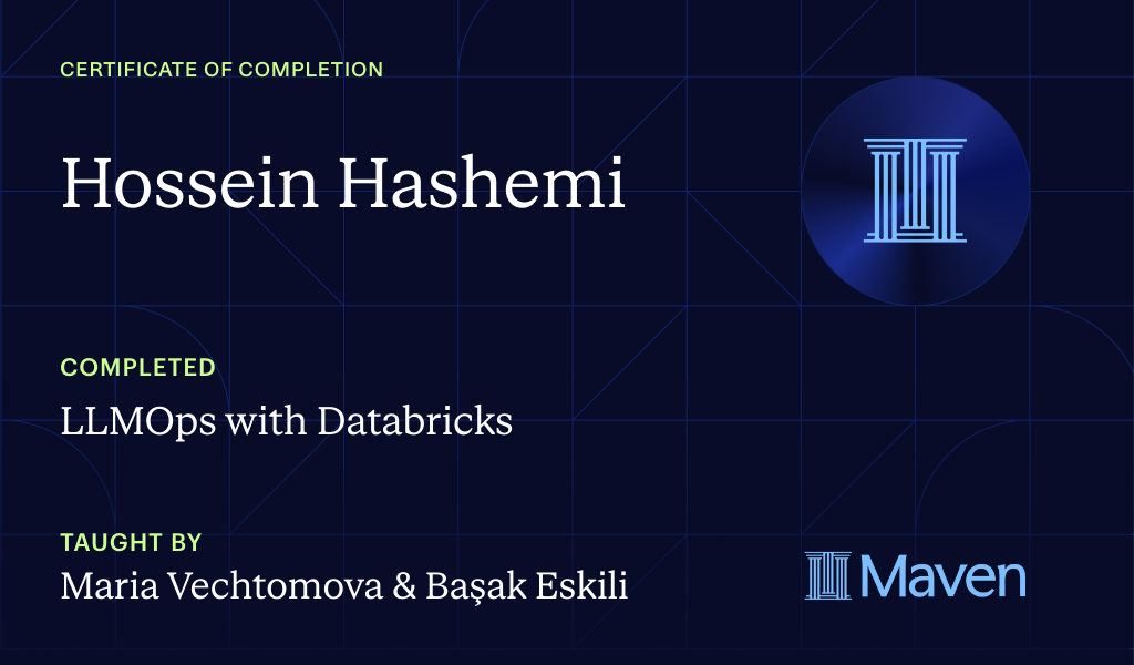 Certificate for LLMOps with Databricks