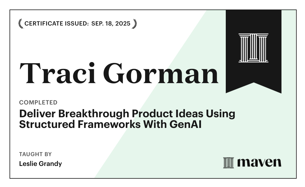 Certificate for The What If Method: A Practical System for Turning Ideas into Action with GenAI
