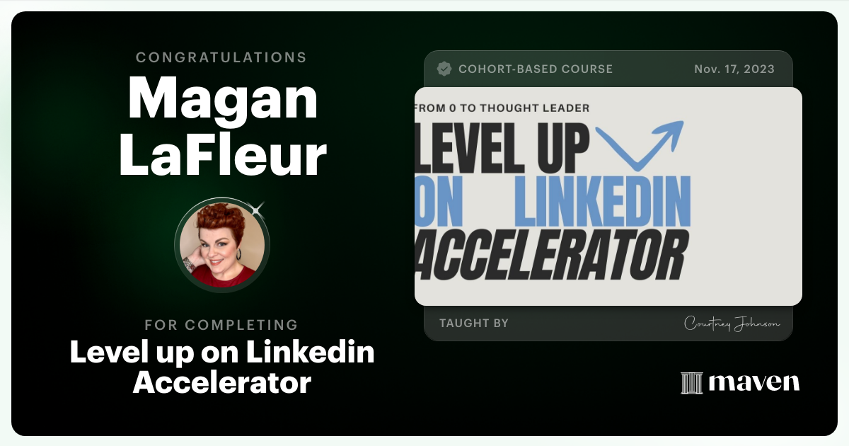 Certificate of Completion for Level up on Linkedin Accelerator