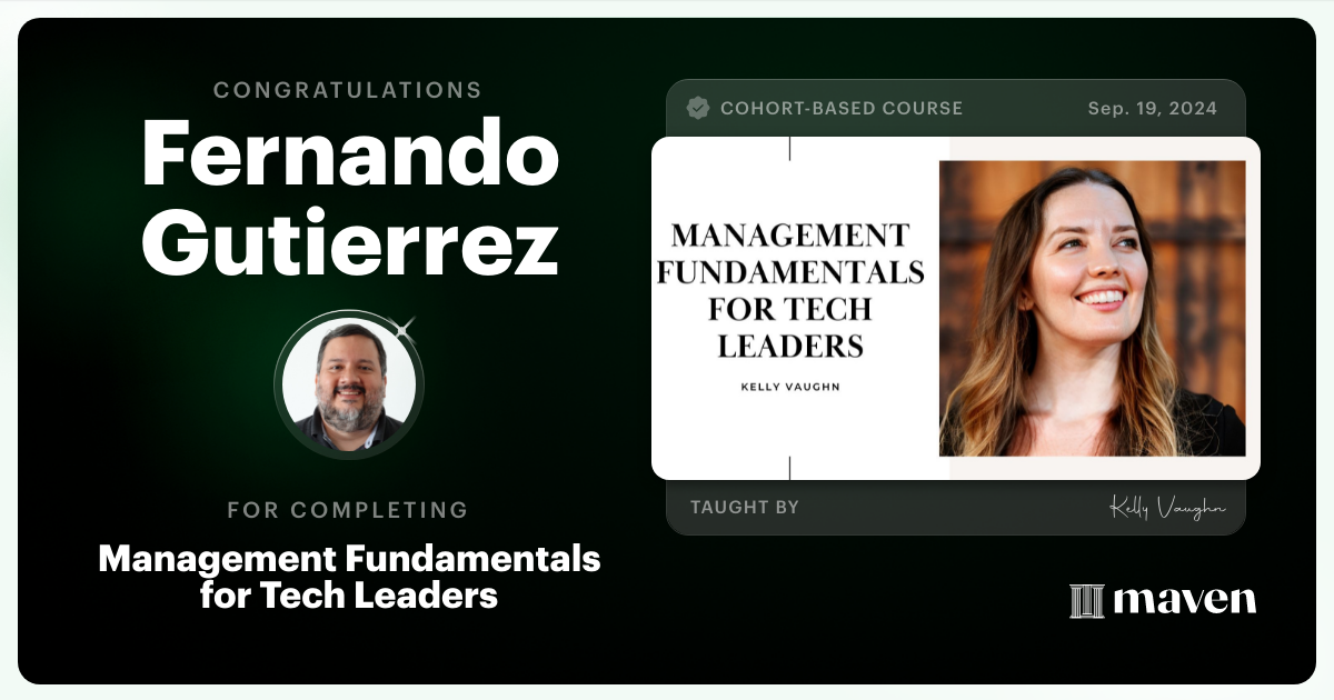 Certificate of Completion for Engineering Leadership in the AI Era