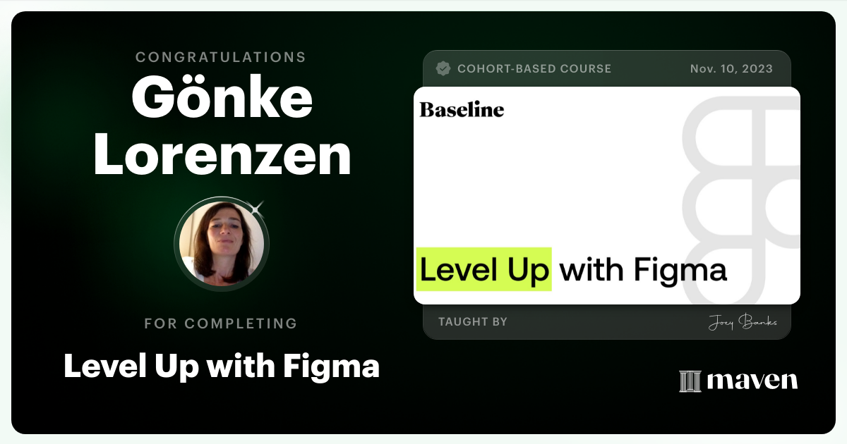 Certificate of Completion for Level Up with Figma