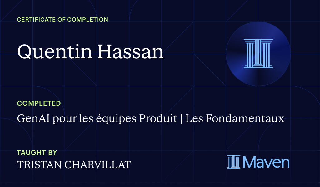 Certificate for GenAI pour les équipes Produit | Les Fondamentaux