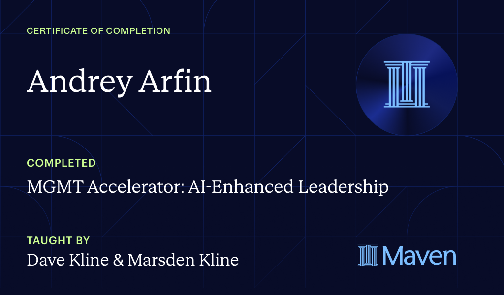Certificate for MGMT Accelerator: AI-Enhanced Leadership