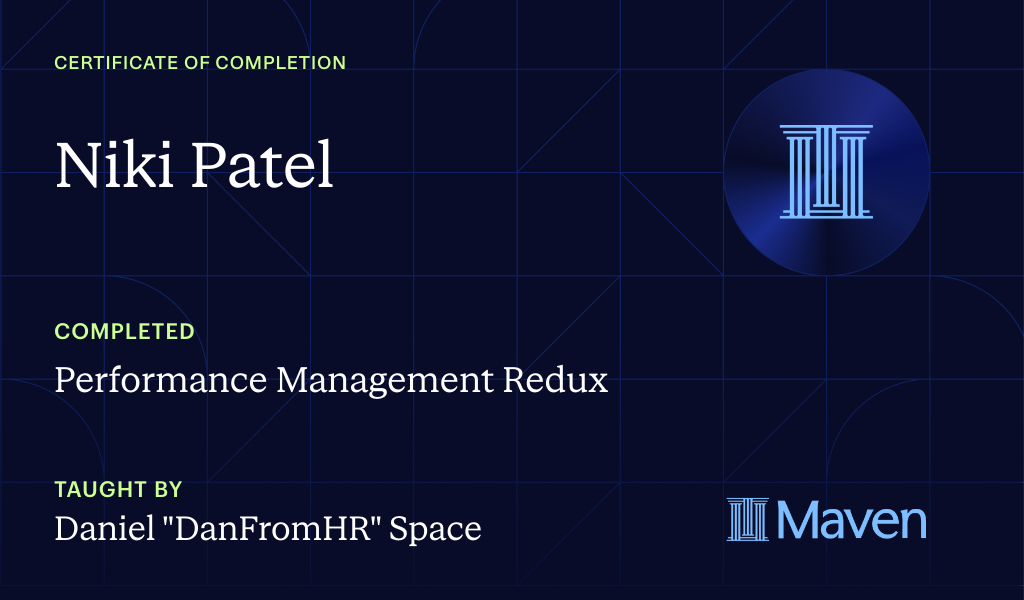 Certificate for Performance Management Redux 