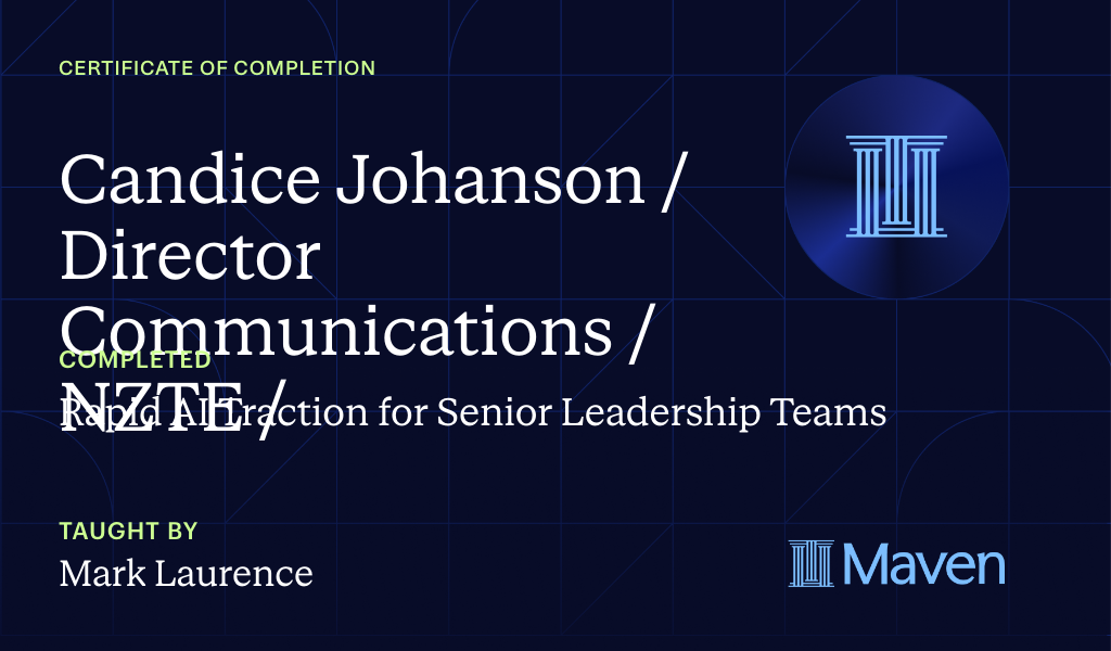 Certificate for Rapid AI Traction for Senior Leadership Teams