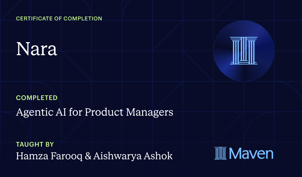 Certificate for Agentic AI for Product Managers