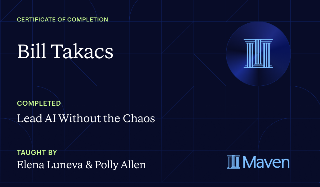 Certificate for Lead AI Without the Chaos