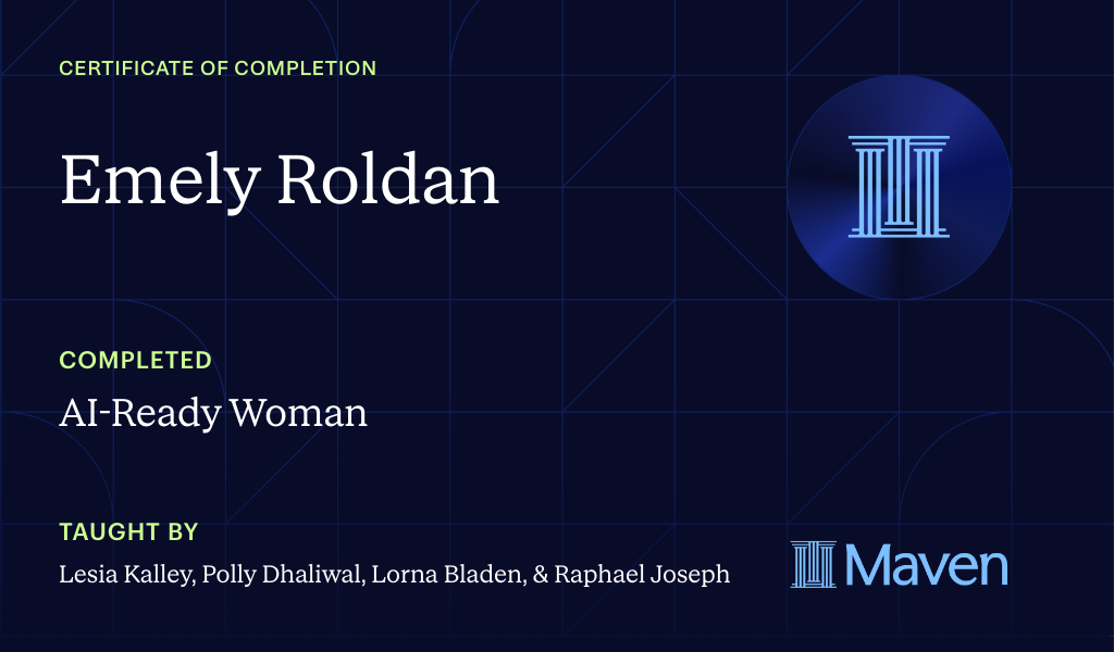 Certificate for AI-Ready Woman