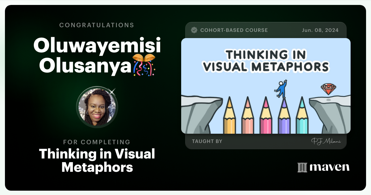 Certificate of Completion for Thinking in Visual Metaphors