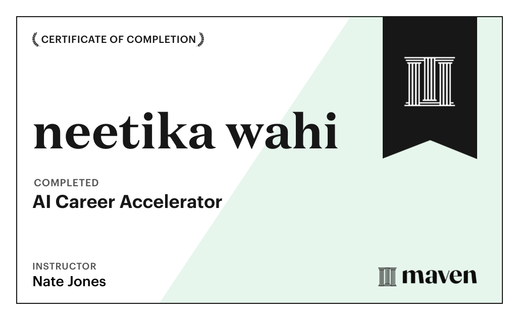 Certificate for AI Career Accelerator