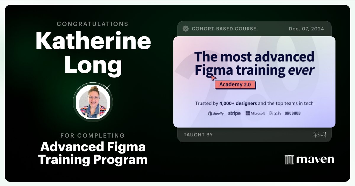 Certificate of Completion for Advanced Figma Training Program