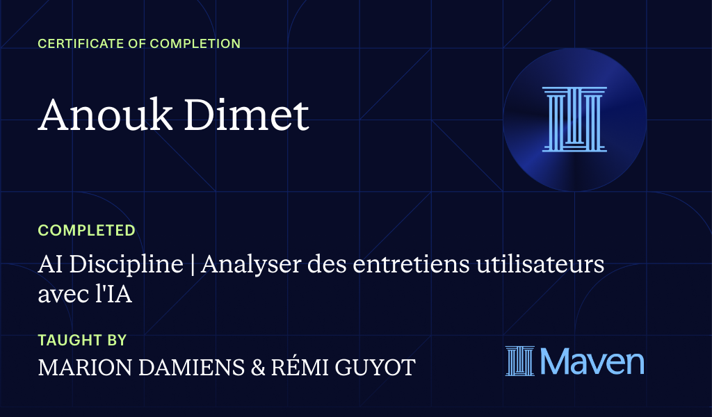 Certificate for AI Discipline | Analyser des entretiens utilisateurs avec l'IA