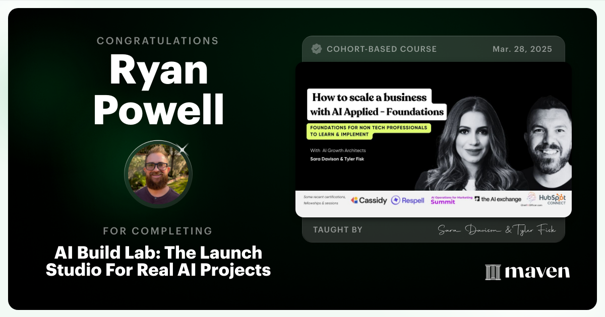 Certificate of Completion for Master Market-Ready Agentic AI Workflows: Step-by-Step, No Code Required