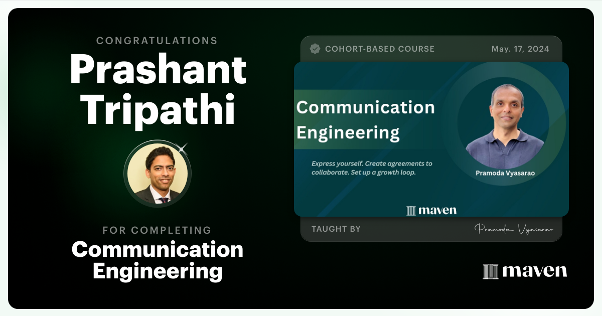 Certificate of Completion for Communication Engineering