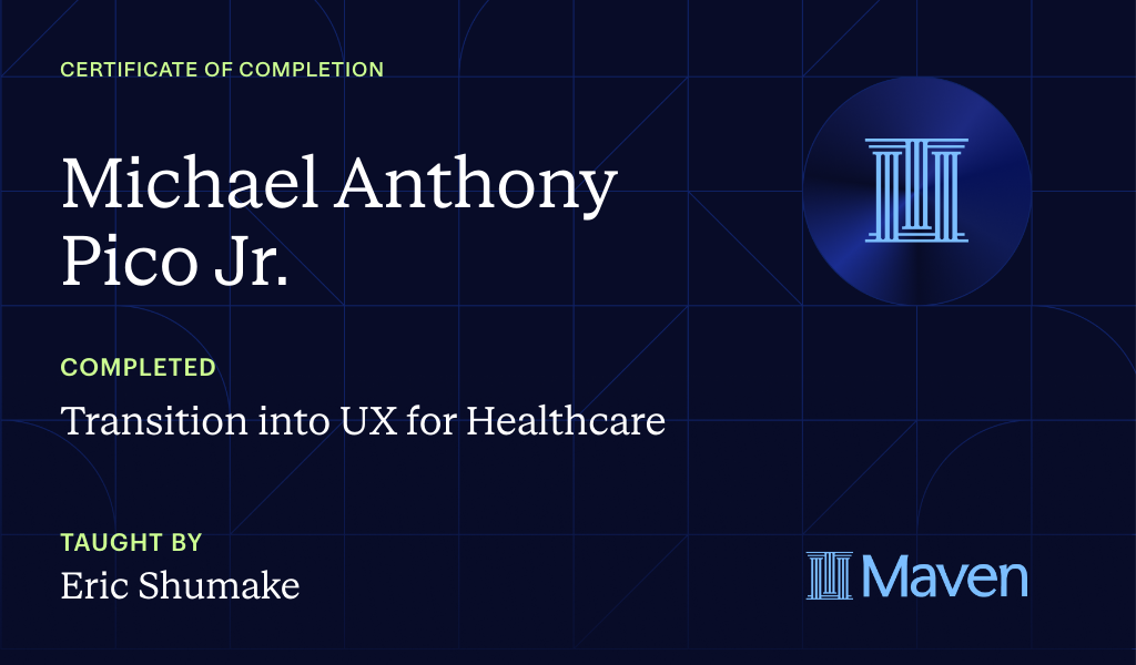 Certificate for Transition into UX for Healthcare