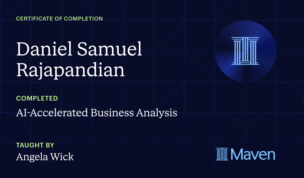Certificate for AI-Accelerated Business Analysis